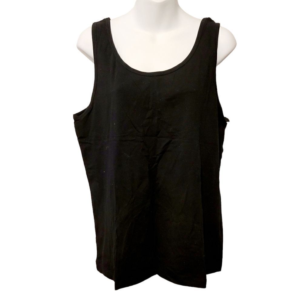 2/$20 Joe Fresh Plain Black Tank Top Size: XXL